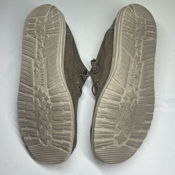Hey Dude Wally corduroy brown 9 slip on casual neutral mens fall travel loafers - Picture 7 of 7